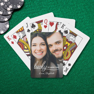 Lucky to Have You Personalised Photo Playing Cards