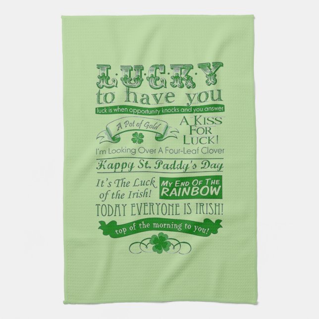 Lucky To Have You Tea Towel (Vertical)