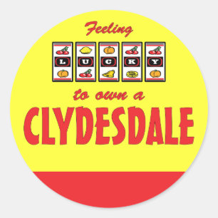 Lucky to Own a Clydesdale Fun Horse Design Classic Round Sticker