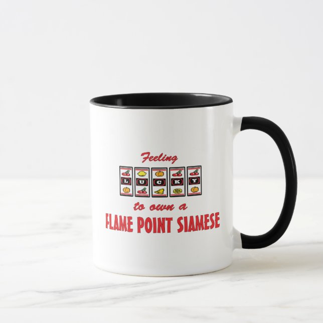 Lucky to Own a Flame Point Siamese Fun Cat Design Mug (Right)