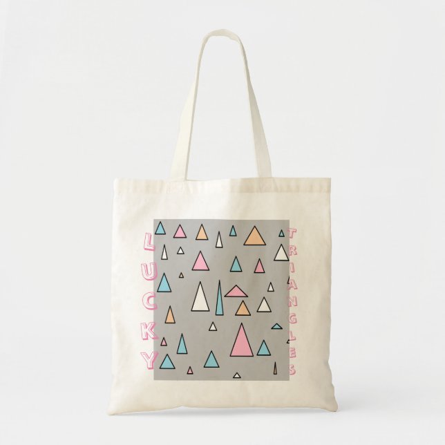 Lucky Triangles Pastel Colours Tote Bag (Front)