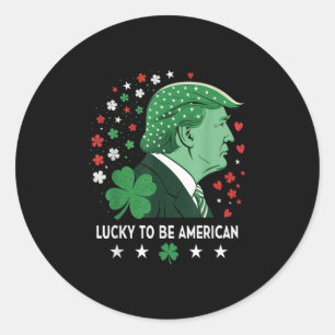 Lucky Trump - American Clover Shamrock Trump Classic Round Sticker