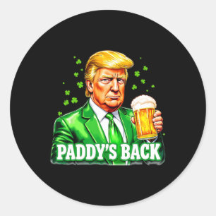 Lucky Trump Beer Shamrock St Patrick's Day Paddys Classic Round Sticker