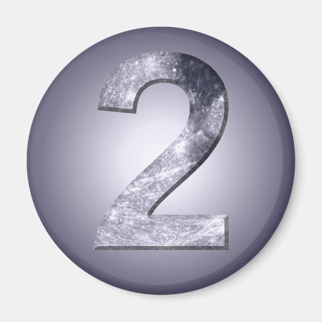 Lucky Two Lunar Symbol Numerology Number Magnet (Front)