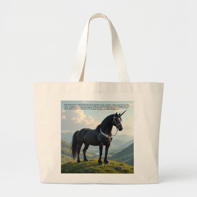 Lucky Unicorn Large Tote Bag (Front)