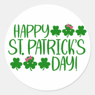 Lucky Vibes – Happy St. Patrick’s Day! 🍀✨ Classic Round Sticker