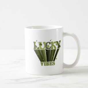 Lucky Vibes Retro St Patricks Day Irish Shamrock T Coffee Mug