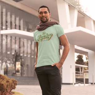 Lucky Vibes Retro Typography St. Patrick Design Tri-Blend Shirt