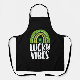 Lucky Vibes St Patricks Day Apron