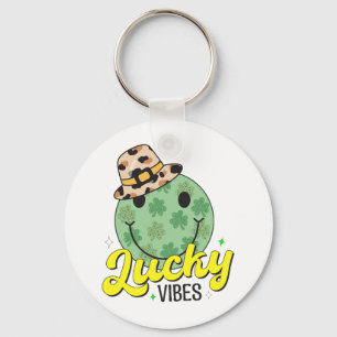 lucky vibes st patricks day key ring