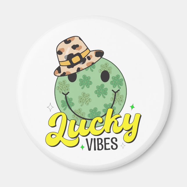 lucky vibes st patricks day magnet (Front)