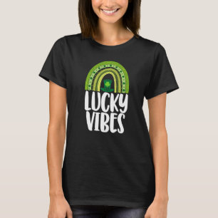 Lucky Vibes  Women St Patrick's Day Rainbow Love T-Shirt