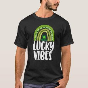 Lucky Vibes  Women St Patrick's Day Rainbow Love T-Shirt