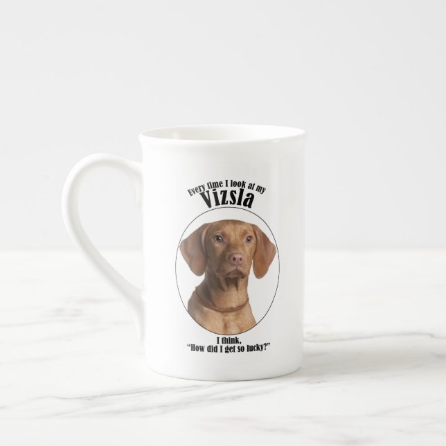 Lucky Vizsla Bone China Mug (Left)