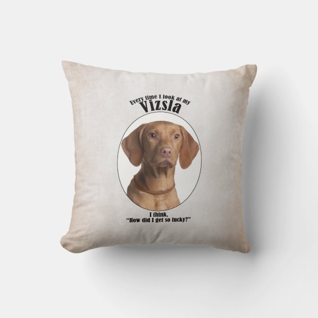 Lucky Vizsla Cushion (Front)