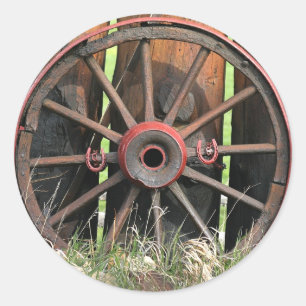Lucky wagon wheel classic round sticker