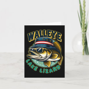 Lucky Walleye Lake Lizard Fishing Card