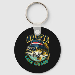 Lucky Walleye Lake Lizard Fishing Key Ring