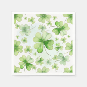Lucky Watercolor Four Leaf Clover Irish Mum Dad Napkin