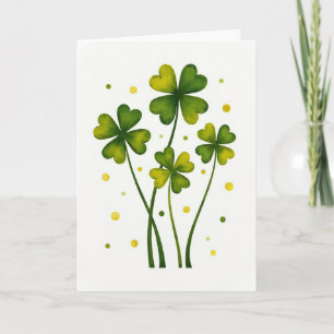 Lucky Watercolor Leaves Card
