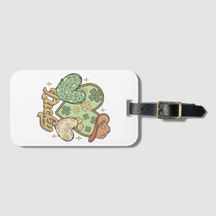 Lucky Western St Patricks Day Heart Shamrock Irish Luggage Tag