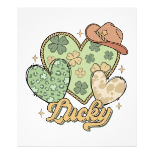 Lucky Western St Patricks Day Heart Shamrock Irish Photo Print