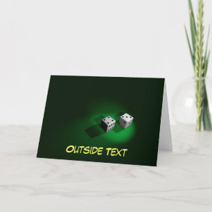 Lucky White Dice Greeting Card