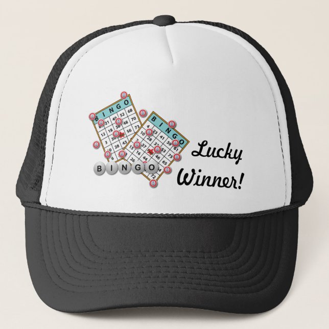 Lucky Winner Bingo Theme Trucker Hat (Front)