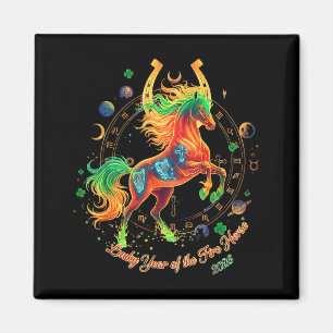 Lucky Year of The Fire Horse 2026 St Patricks Day Magnet
