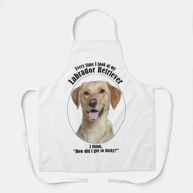 Lucky Yellow Lab Apron (Front)