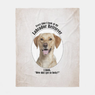 Lucky Yellow Lab Fleece Blanket