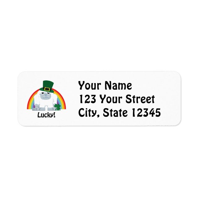 Lucky Yeti Leprechaun Return Address Label (Front)