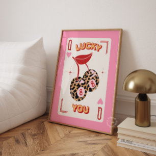 Lucky You 8 Ball Cherry Leopard Print