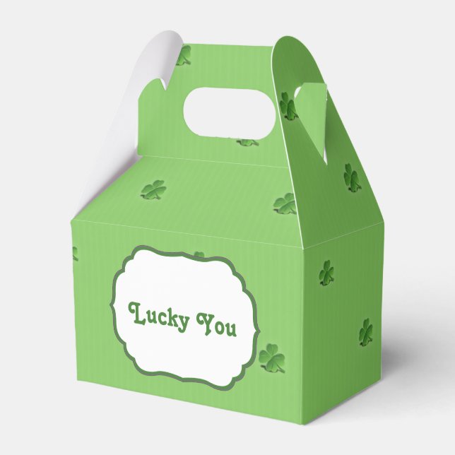 "Lucky You" Custom Text St Patrick's Day Favour Box (Front Side)