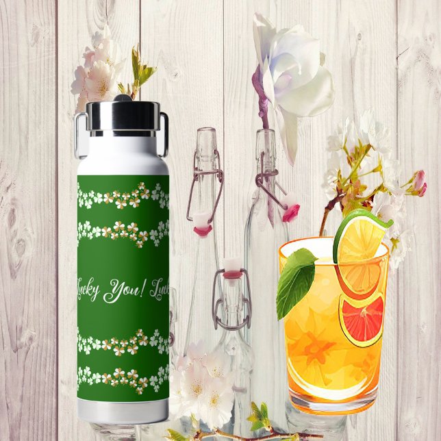 Lucky You Green Shamrocks Saint Patricks Day Irish Water Bottle (Lucky You Green Shamrocks Saint Patricks Day Irish Water Bottle)