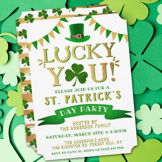 Lucky You! St. Patrick's Day Party Invitations (Creator Uploaded)