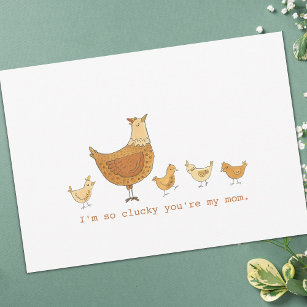 Lucky You're My Mum Hen and Chicks Card
