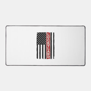 Luckyland Vertical Patriotic Flag Vintage Desk Mat