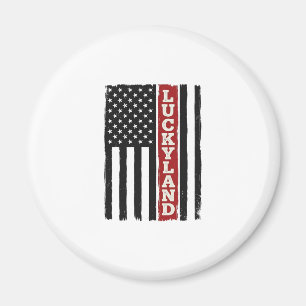 Luckyland Vertical Patriotic Flag Vintage Magnet