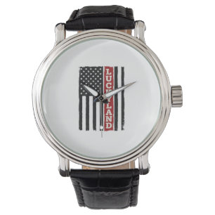 Luckyland Vertical Patriotic Flag Vintage Watch