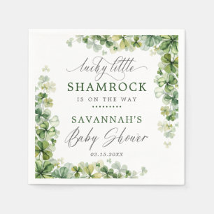 LuckyLittle Shamrock St. Patrick's Day Baby Shower Napkin