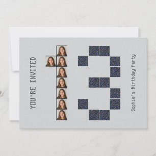 Lucky's 13th Pixel Power Birthday Invitation