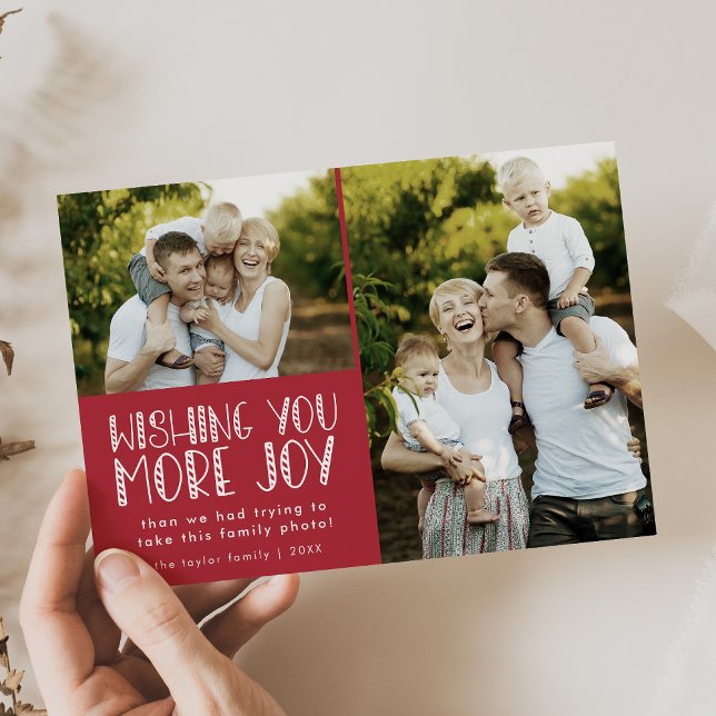 LUCY Dark Red Fun Family Photo Funny Christmas Holiday Card (LUCY Dark Red Fun Family Photo Funny Christmas Holiday Card)