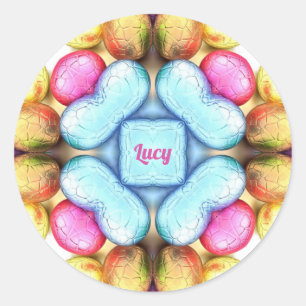 LUCY EASTER ~ WOW! Pretty Eggs for Easter Giving ~ Classic Round Sticker