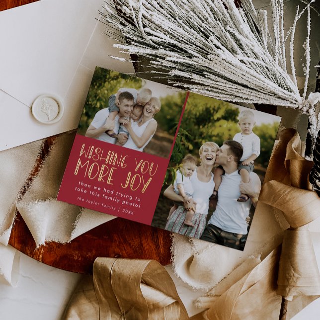 LUCY Gold Foil Fun Family Photo Funny Christmas Foil Holiday Card (LUCY Gold Foil Fun Family Photo Funny Christmas Foil Holiday Card)