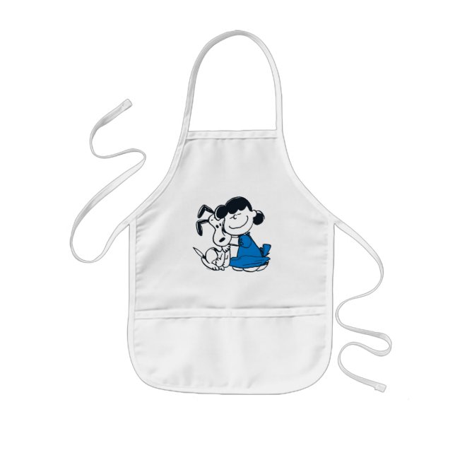 Lucy Hugging Snoopy Kids Apron (Front)