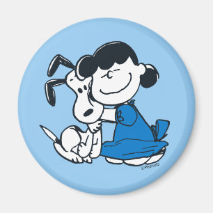 Lucy Hugging Snoopy Magnet