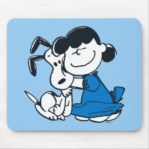 Lucy Hugging Snoopy Mouse Pad