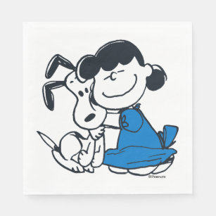 Lucy Hugging Snoopy Napkin