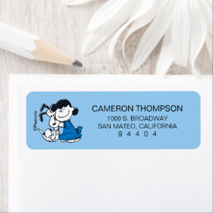 Lucy Hugging Snoopy Return Address Label